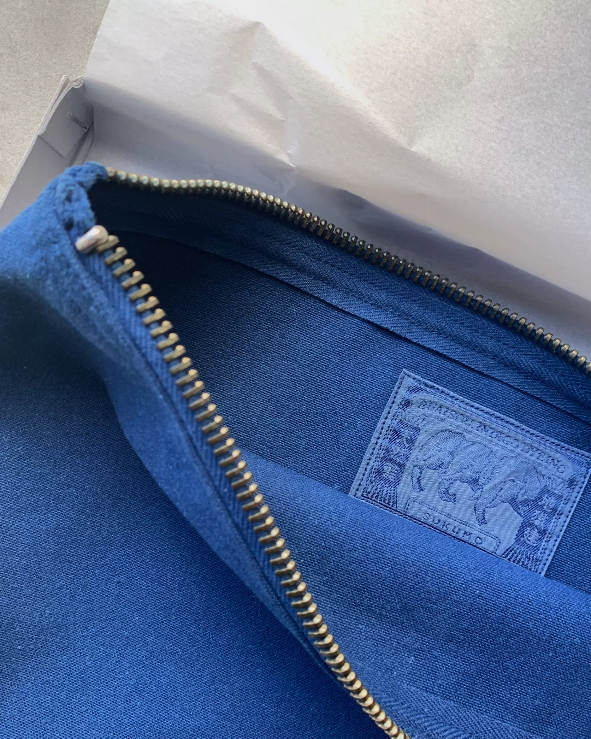buaisou : Pochette En Toile Indigo Store