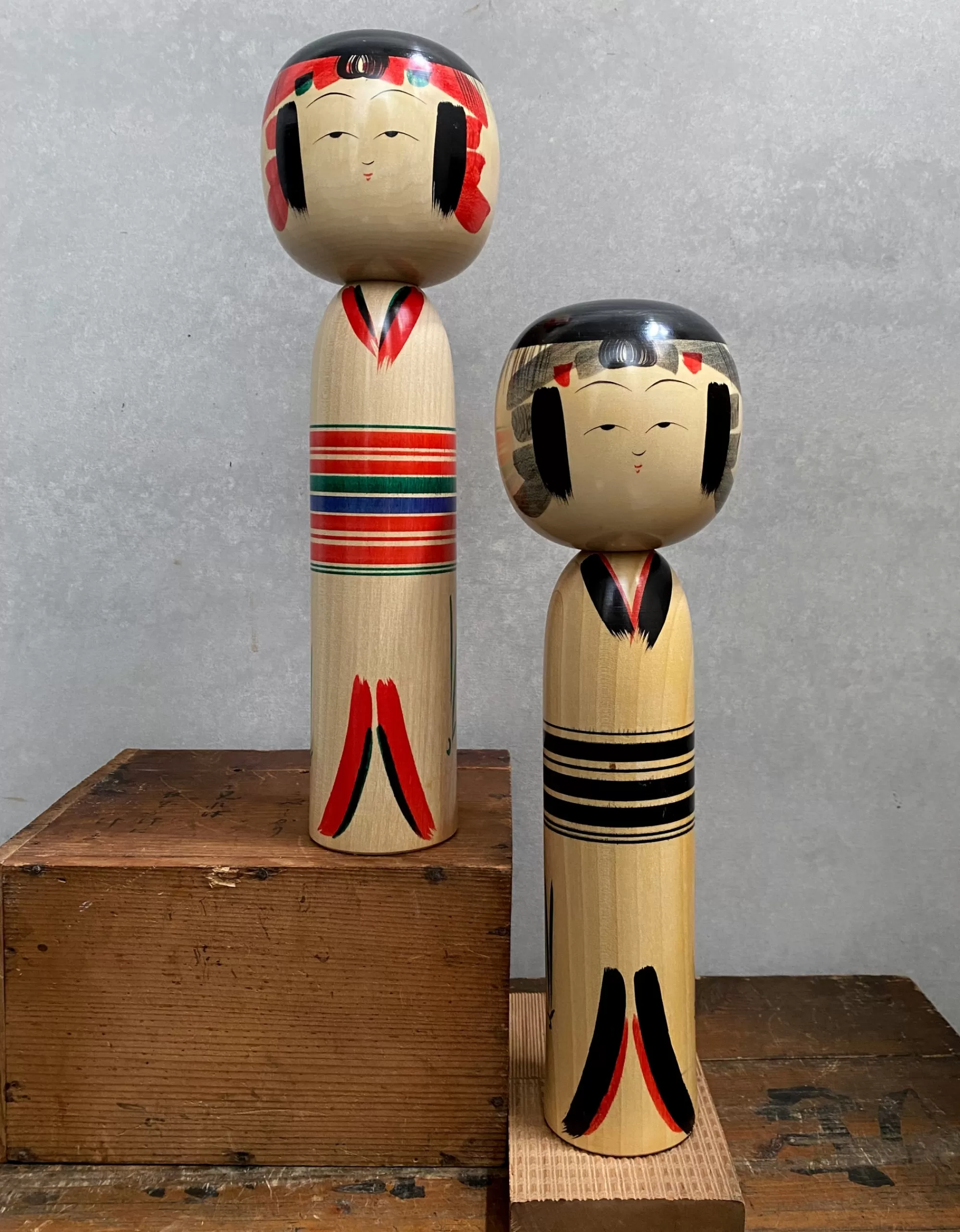 the maker Duo Kokeshi De Ceremonie Japonais Vintage Flash Sale