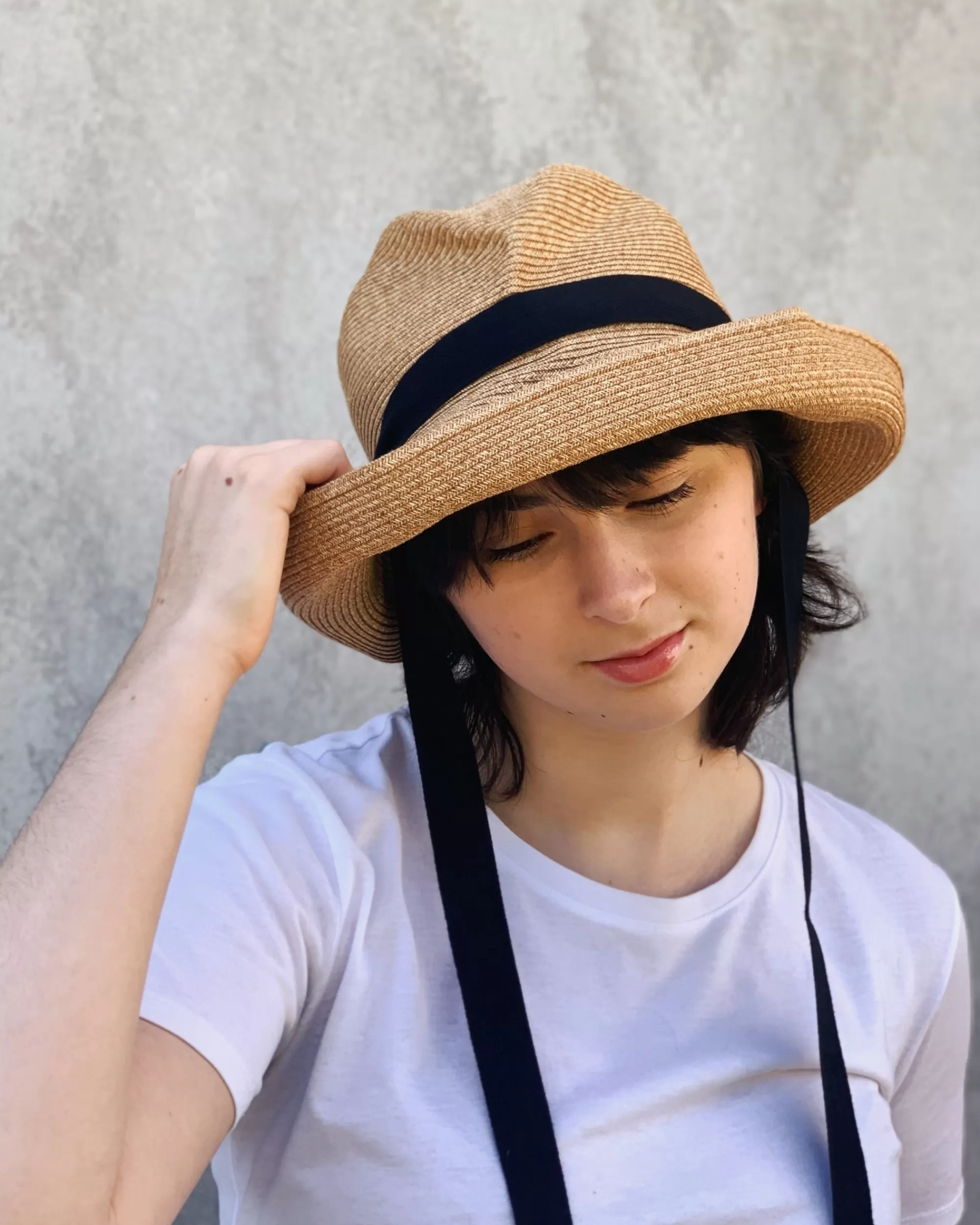 mature ha : Chapeau En Boite En Orge Avec Ruban Carbon Garden Flash Sale