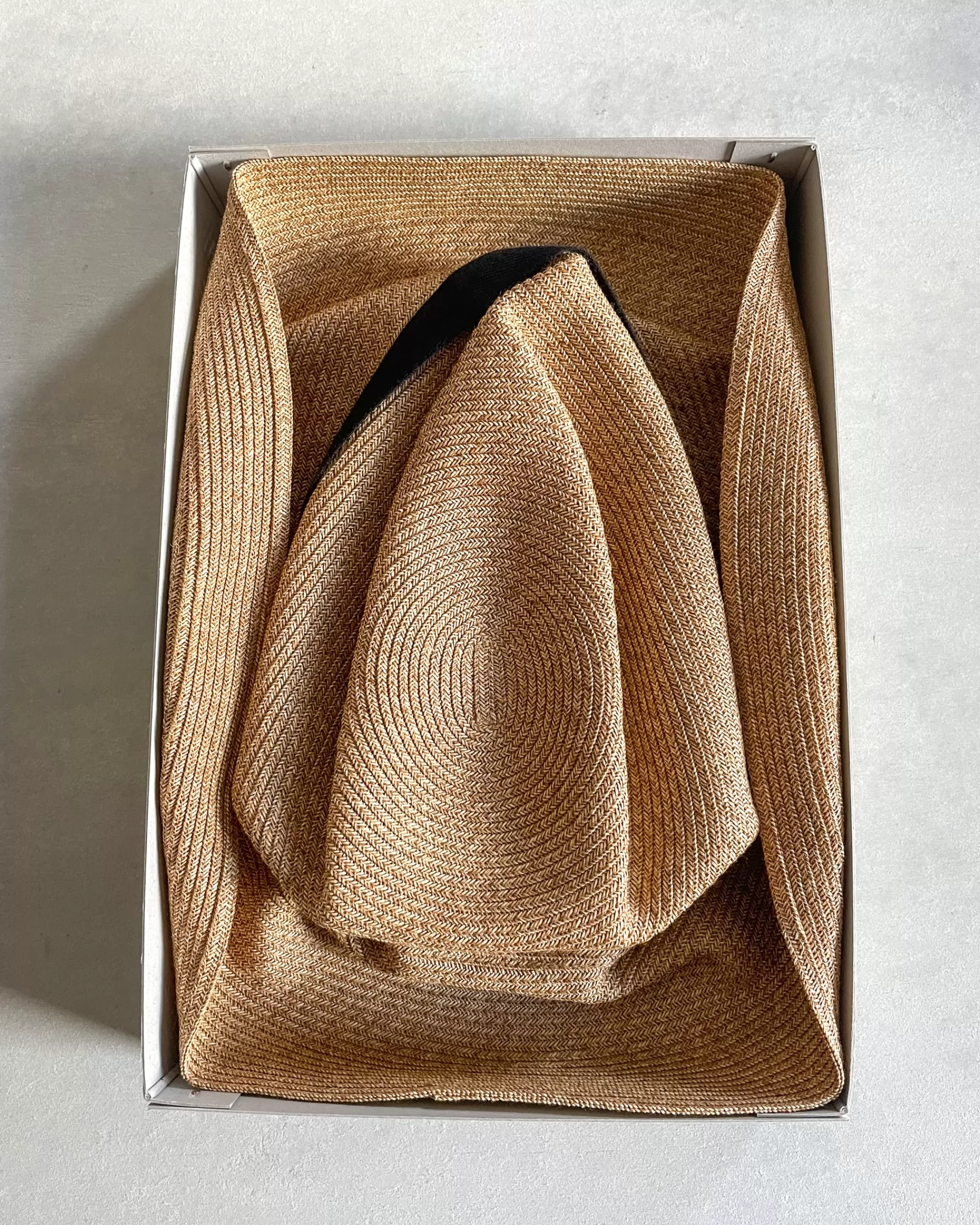 mature ha : Chapeau En Boite En Orge Avec Ruban Carbon Garden Flash Sale