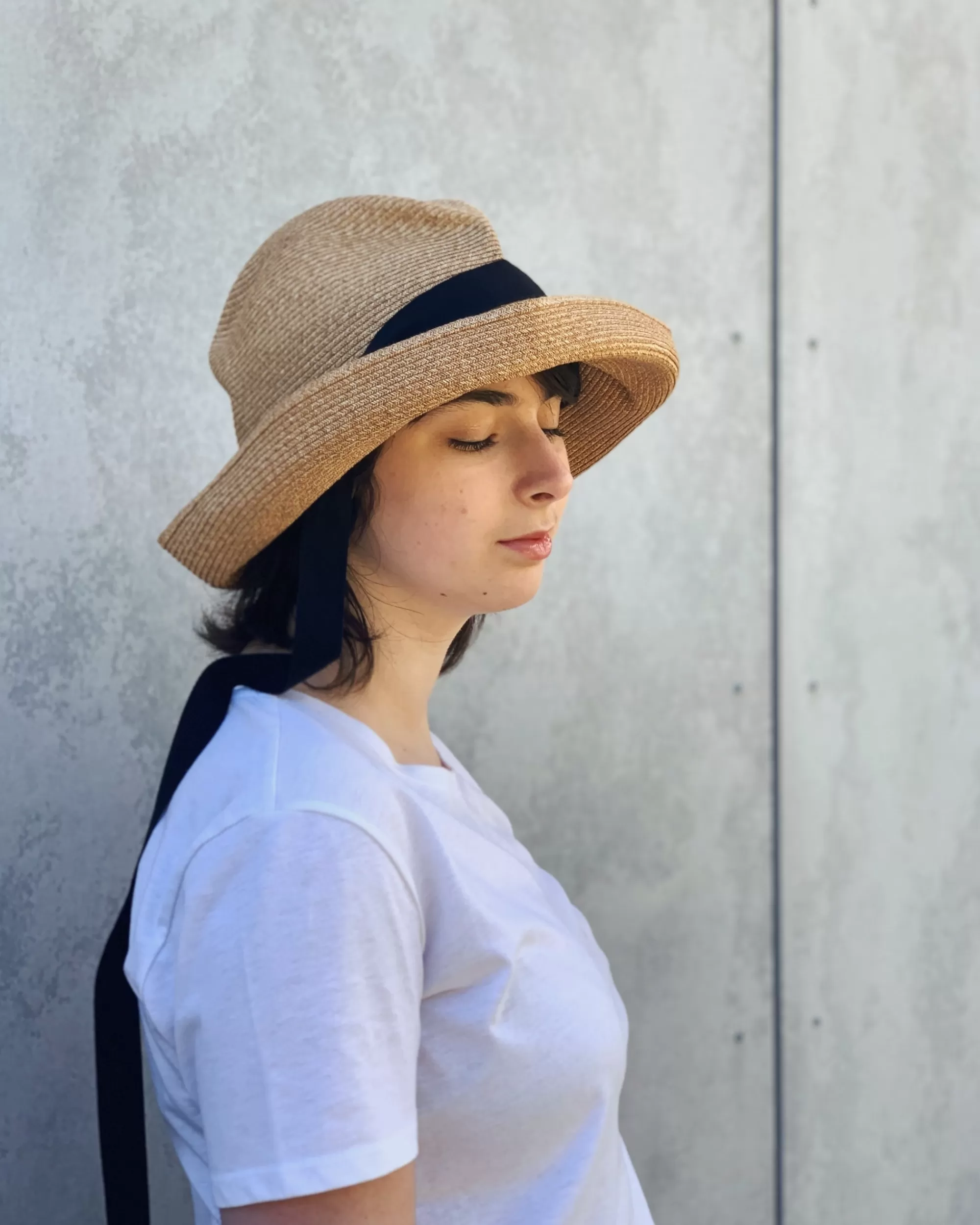 mature ha : Chapeau En Boite En Orge Avec Ruban Carbon Garden Flash Sale