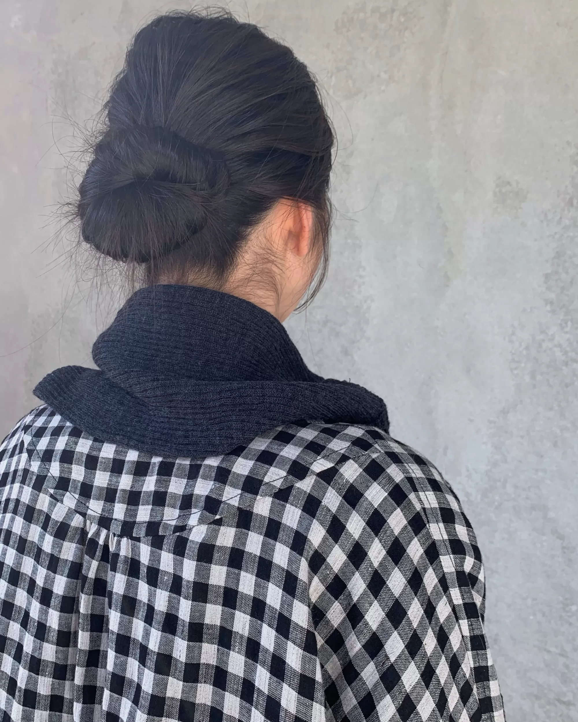 nishiguchi kutsushita Memeri : Echarpe A Boucle En Laine Merinos Charbon De Bois Hot