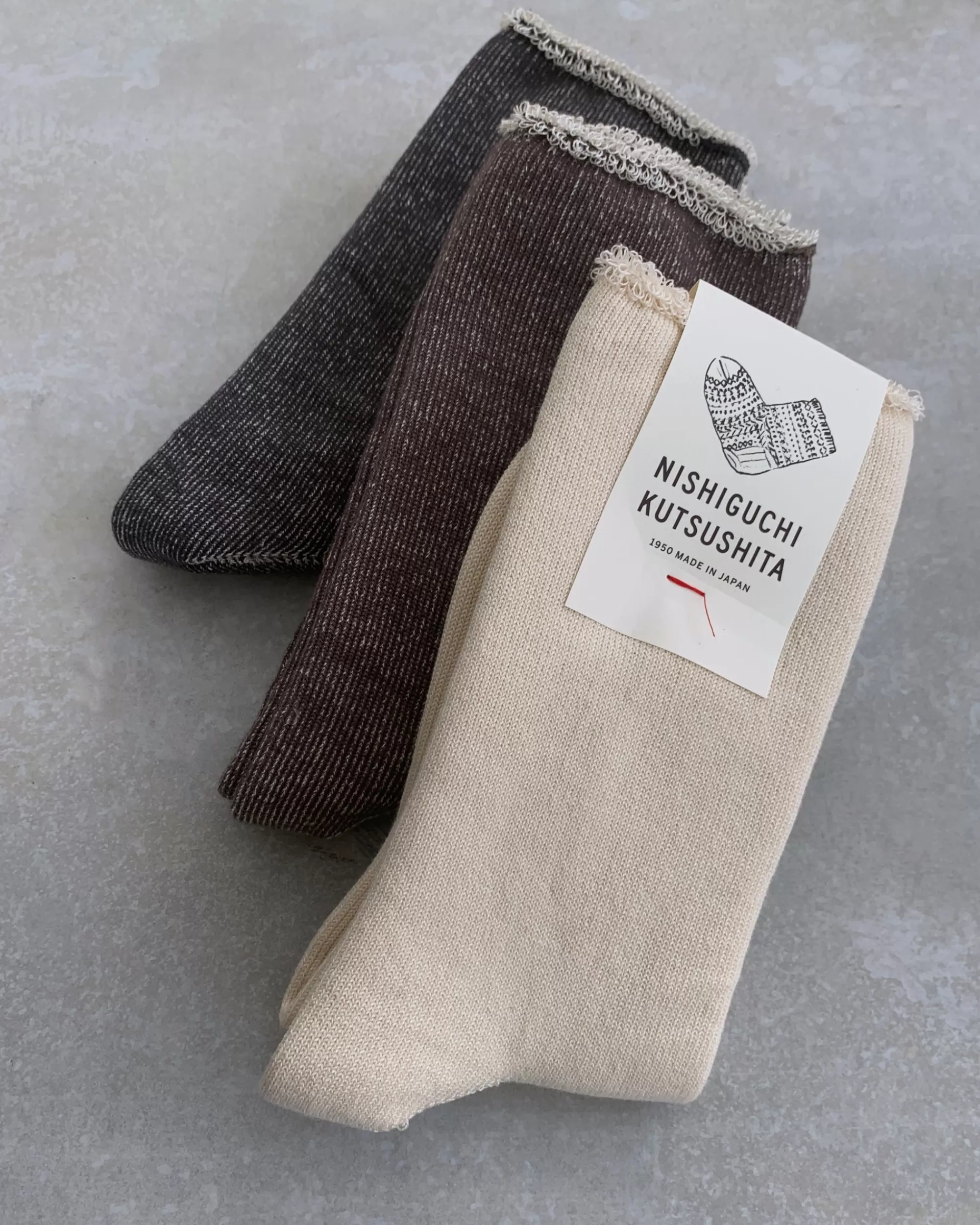nishiguchi kutsushita : Chaussettes De Detente En Coton Et Soie Praha Store