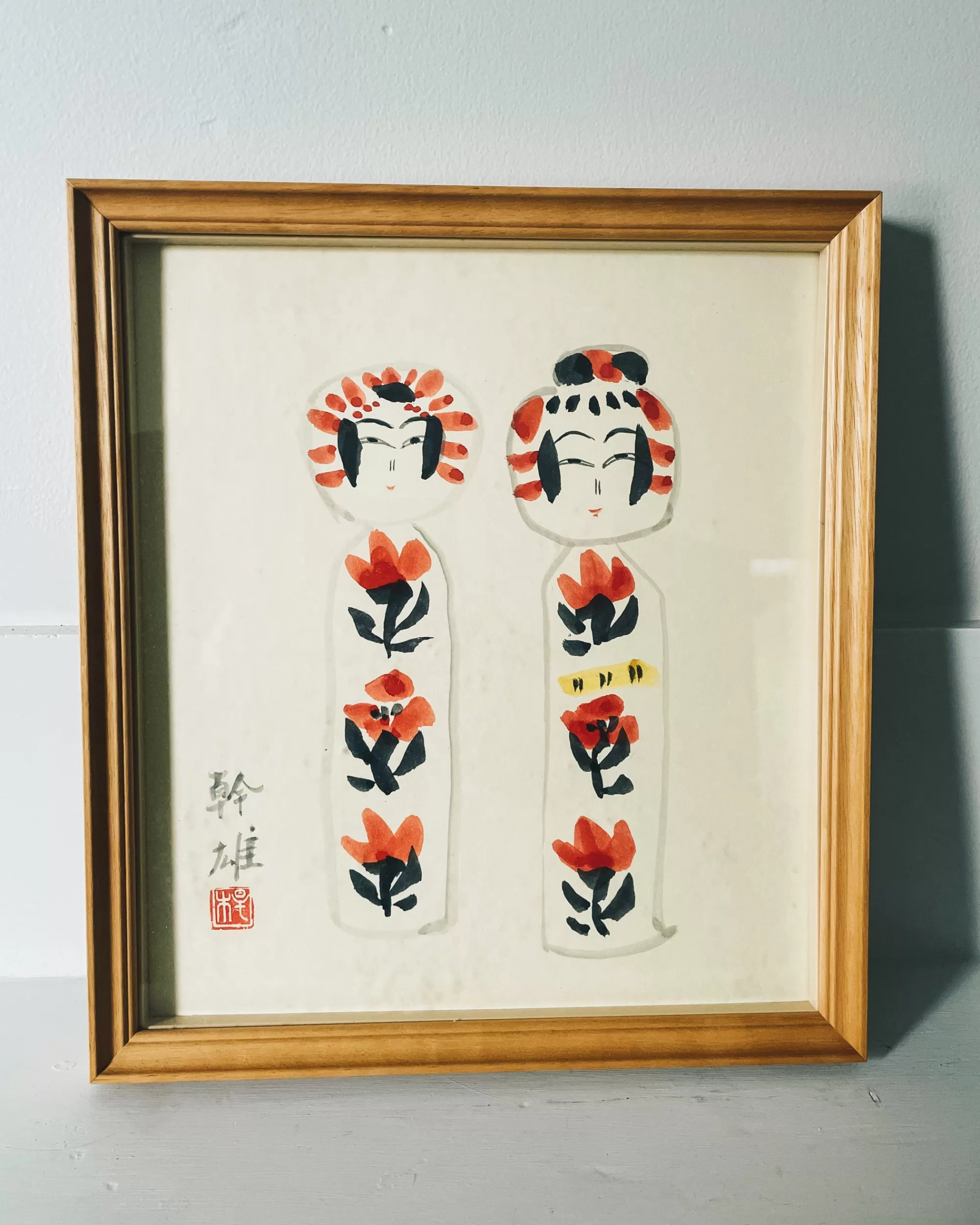 the maker Peinture Kokeshi Encadree Vintage Discount