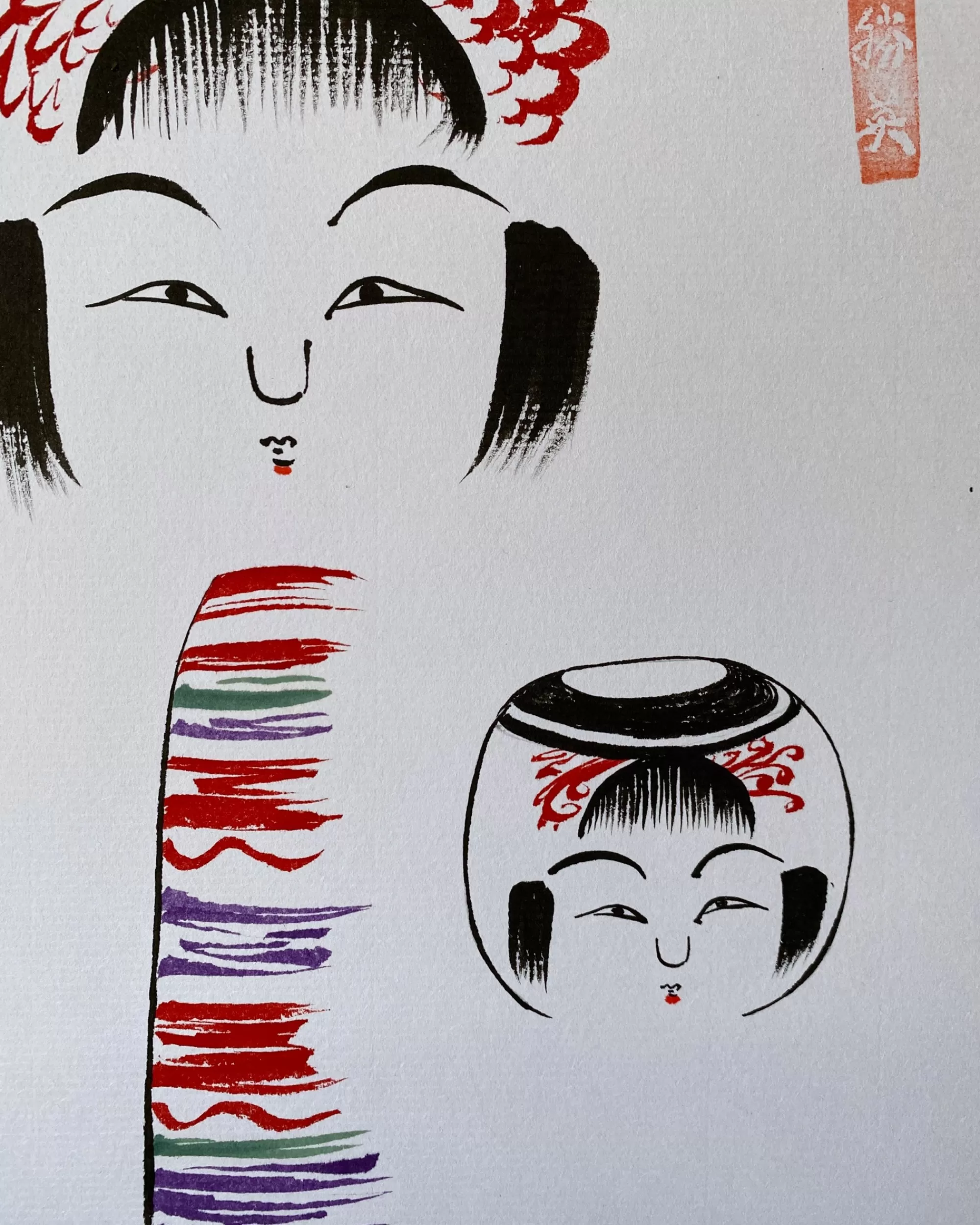 the maker Peinture Kokeshi Shikishi Vintage Cheap