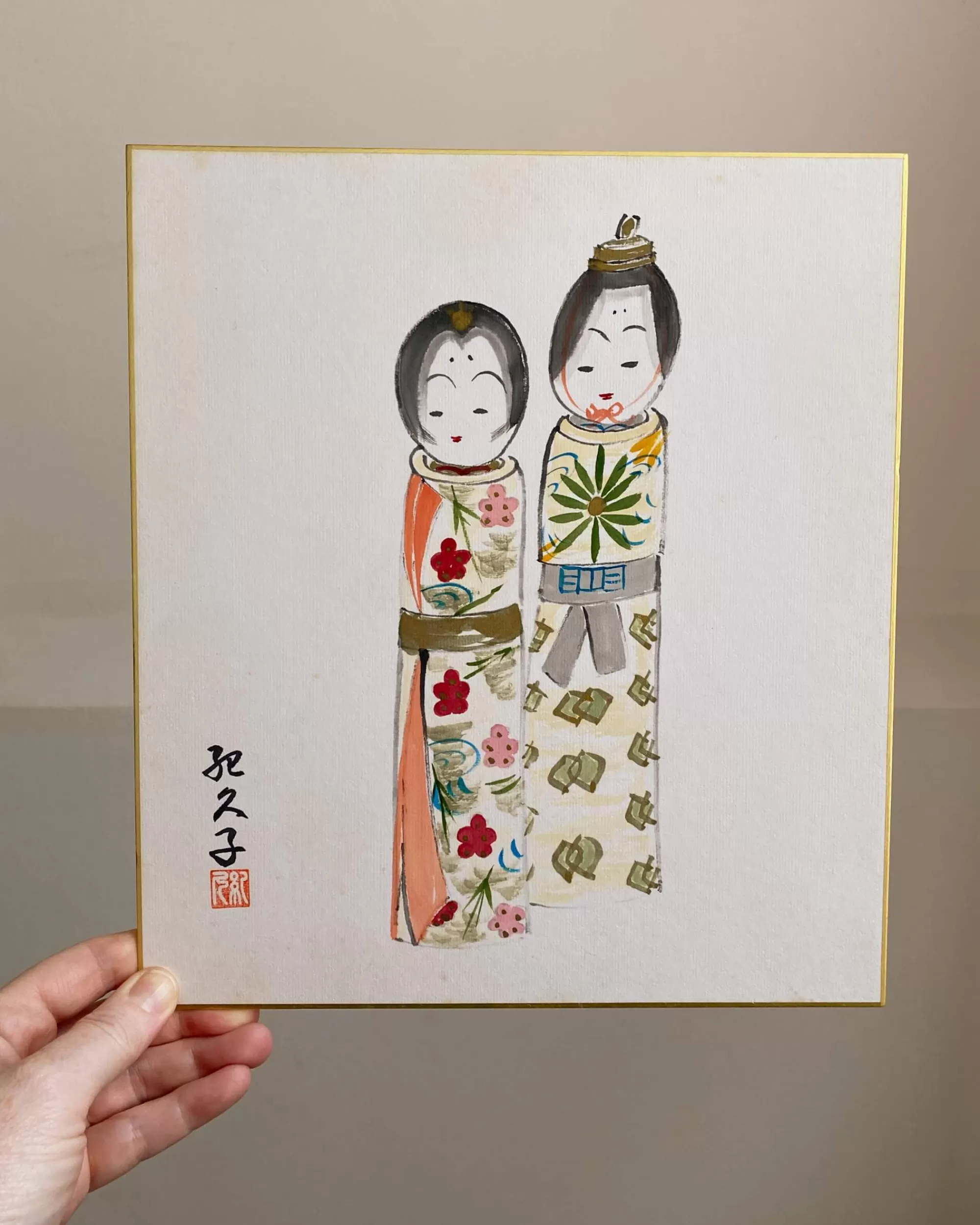 the maker Peinture Kokeshi Shikishi Vintage Cheap