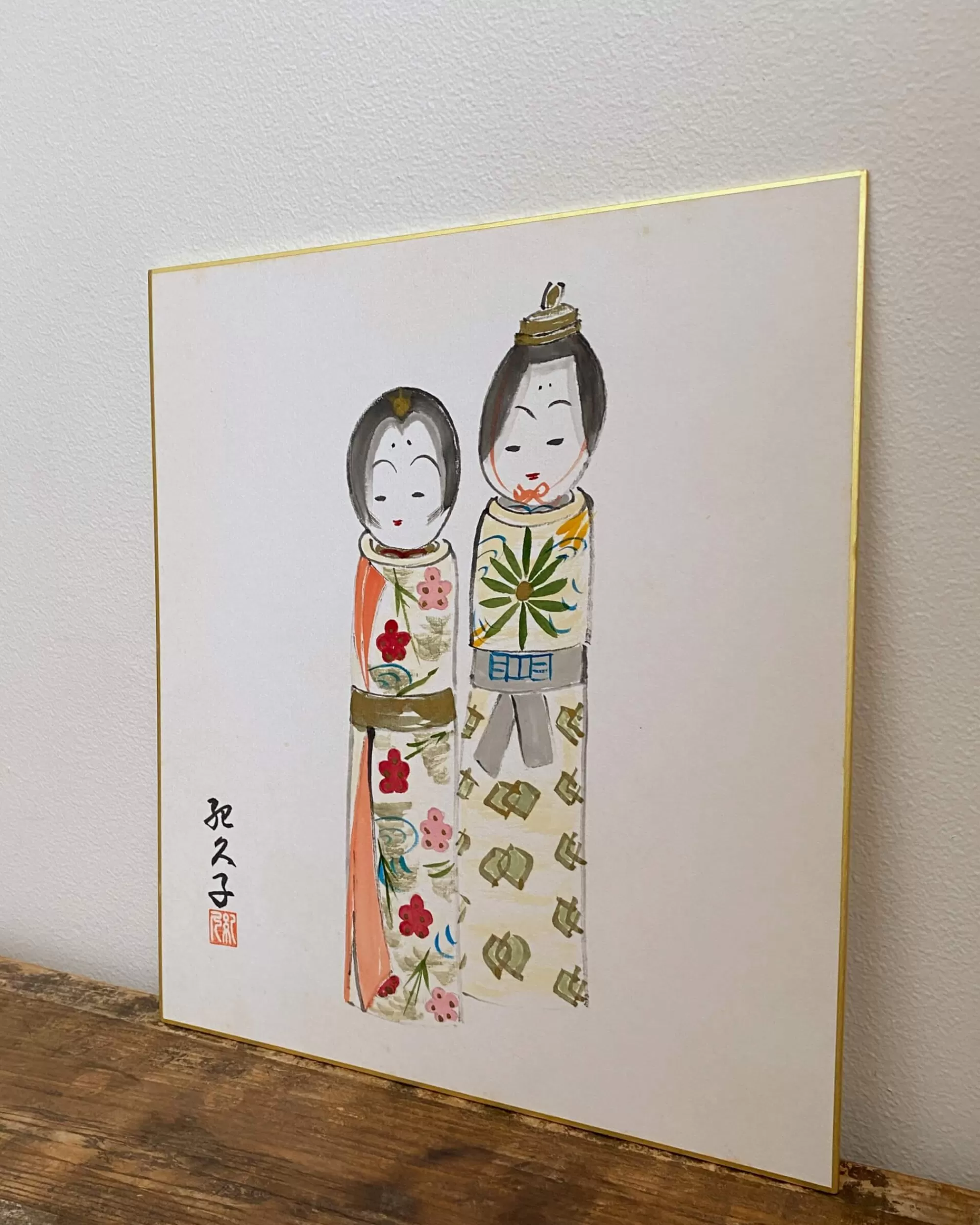 the maker Peinture Kokeshi Shikishi Vintage Cheap