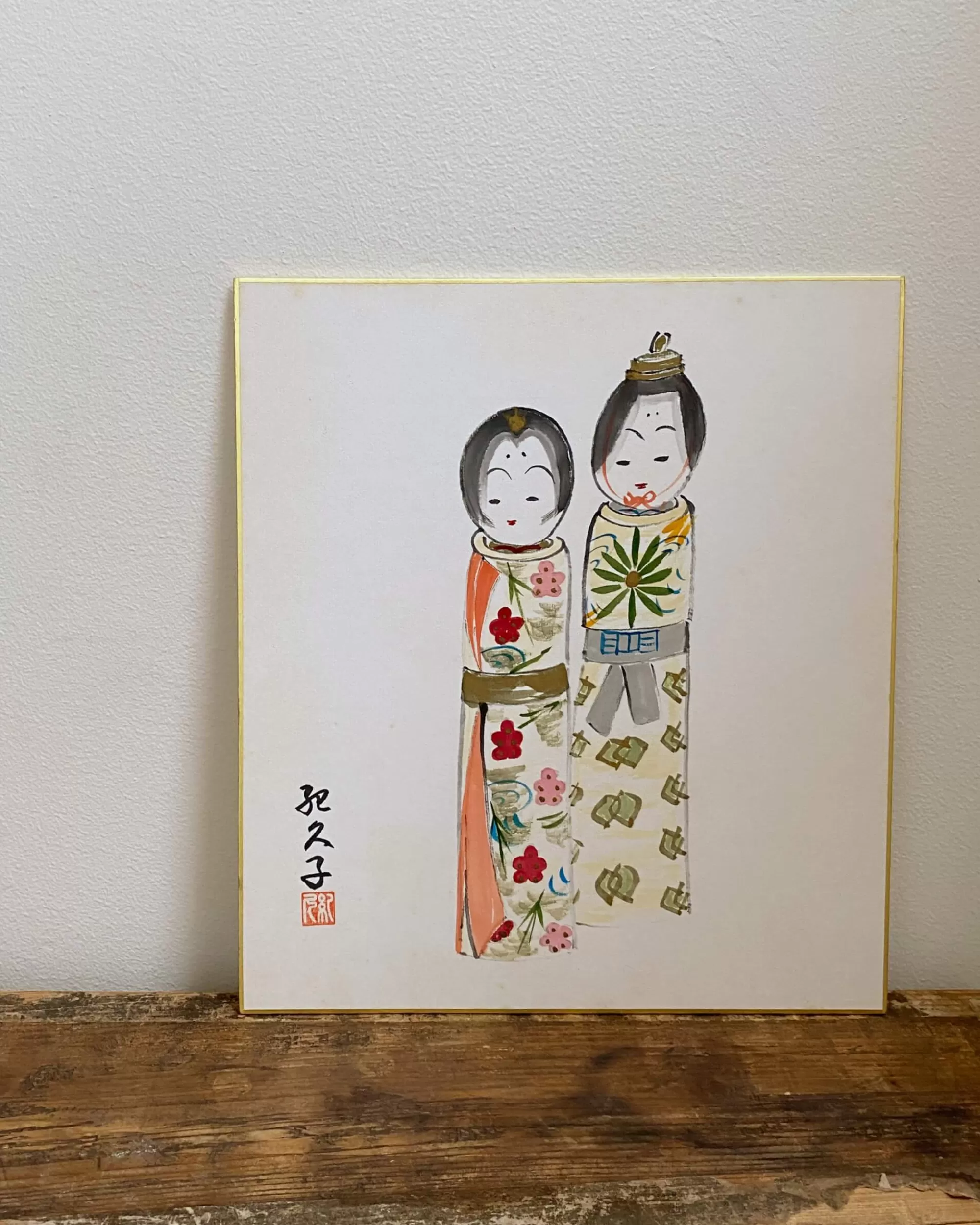 the maker Peinture Kokeshi Shikishi Vintage Cheap