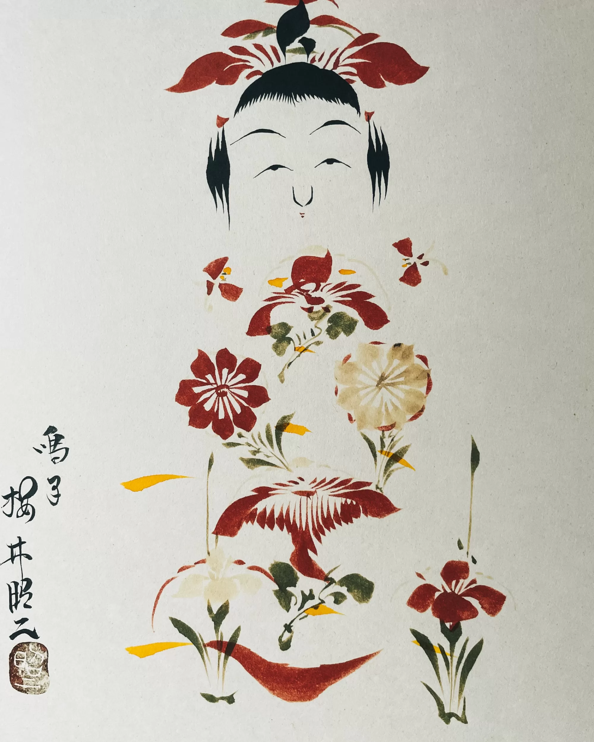 the maker Peinture Shikishi Kokeshi Vintage Hot