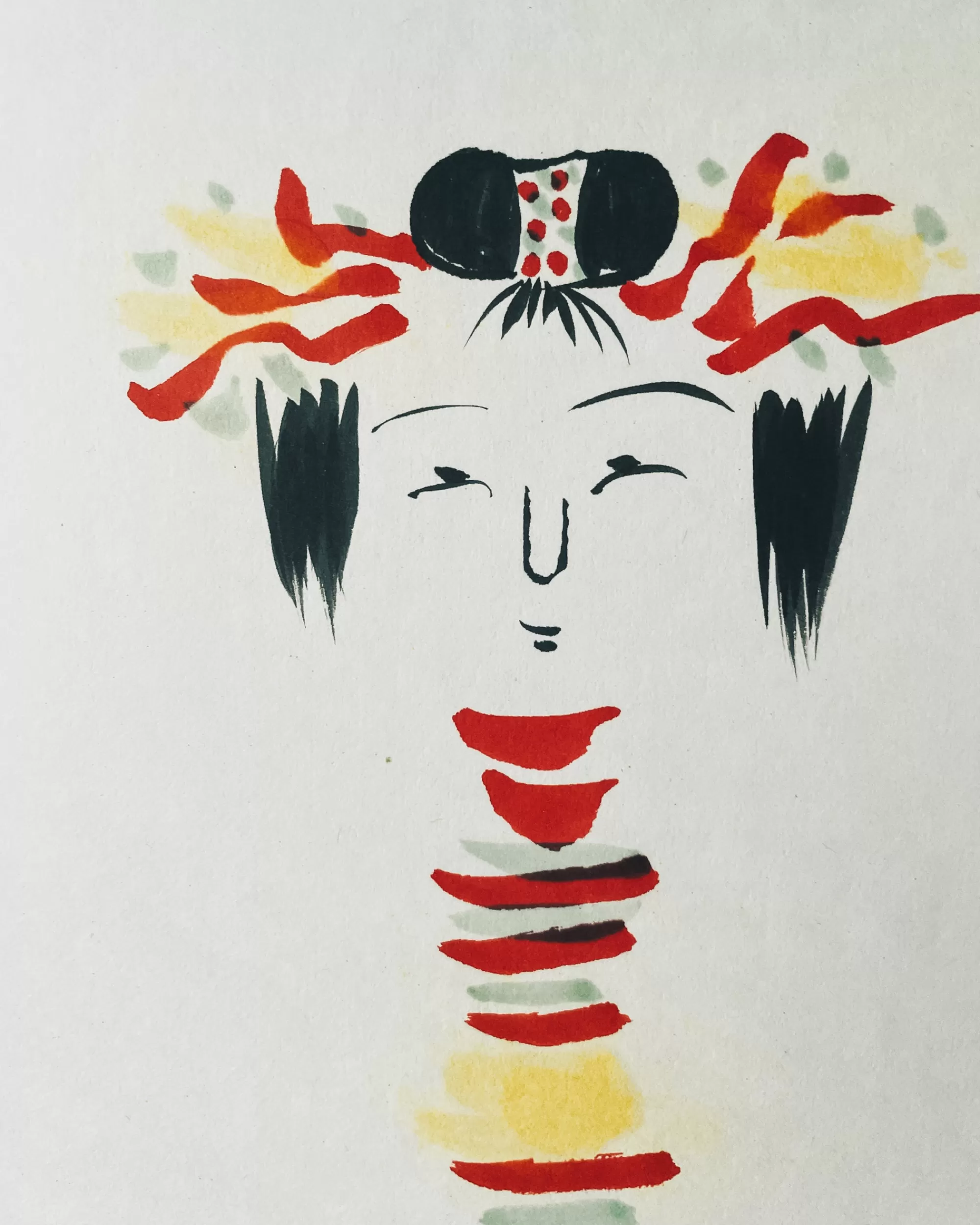 the maker Peinture Shikishi Kokeshi Vintage Flash Sale