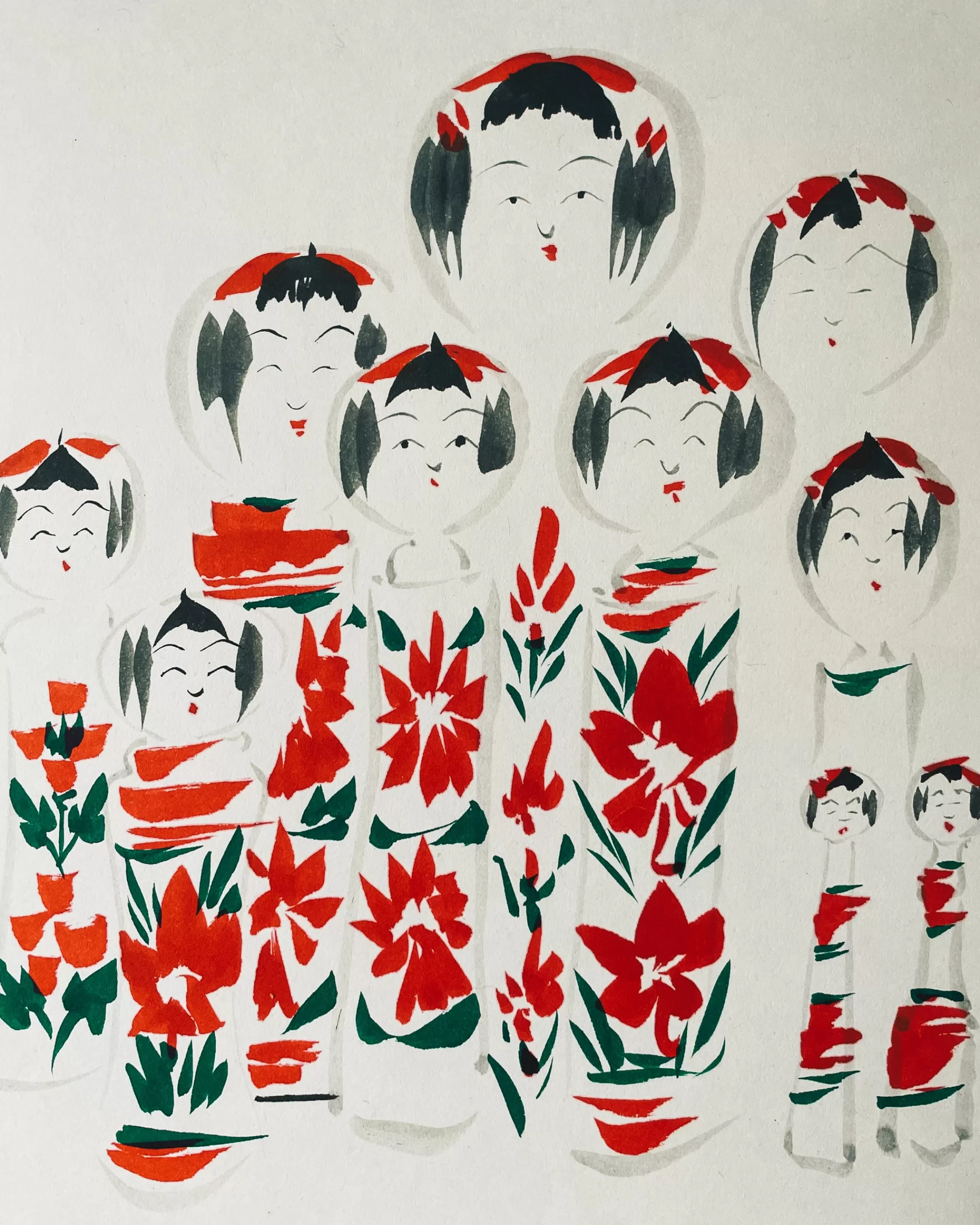 the maker Peinture Shikishi Kokeshi Vintage Best
