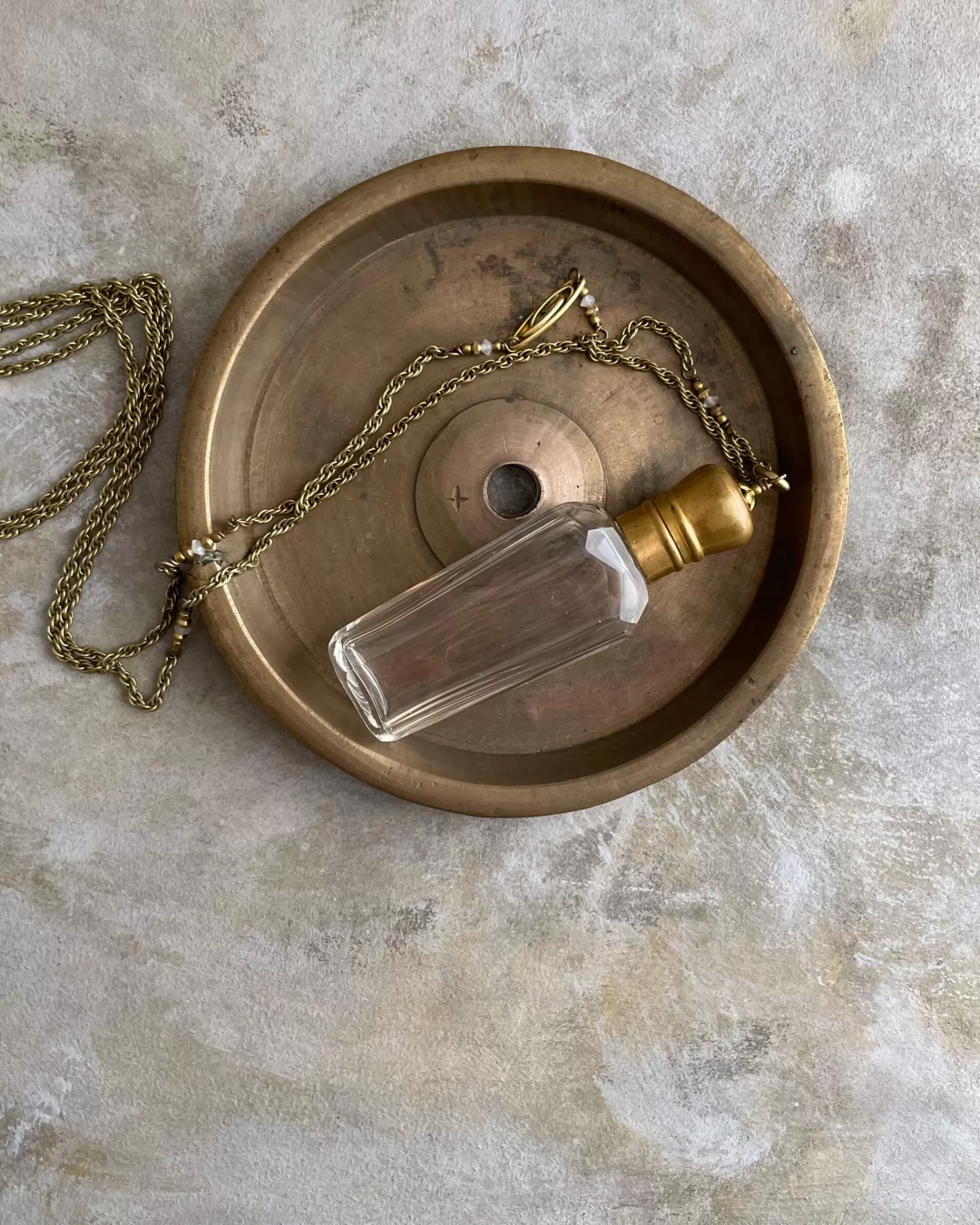 tabito : Collier En Laiton Avec Pendentif Flacon De Parfum Vintage Cheap
