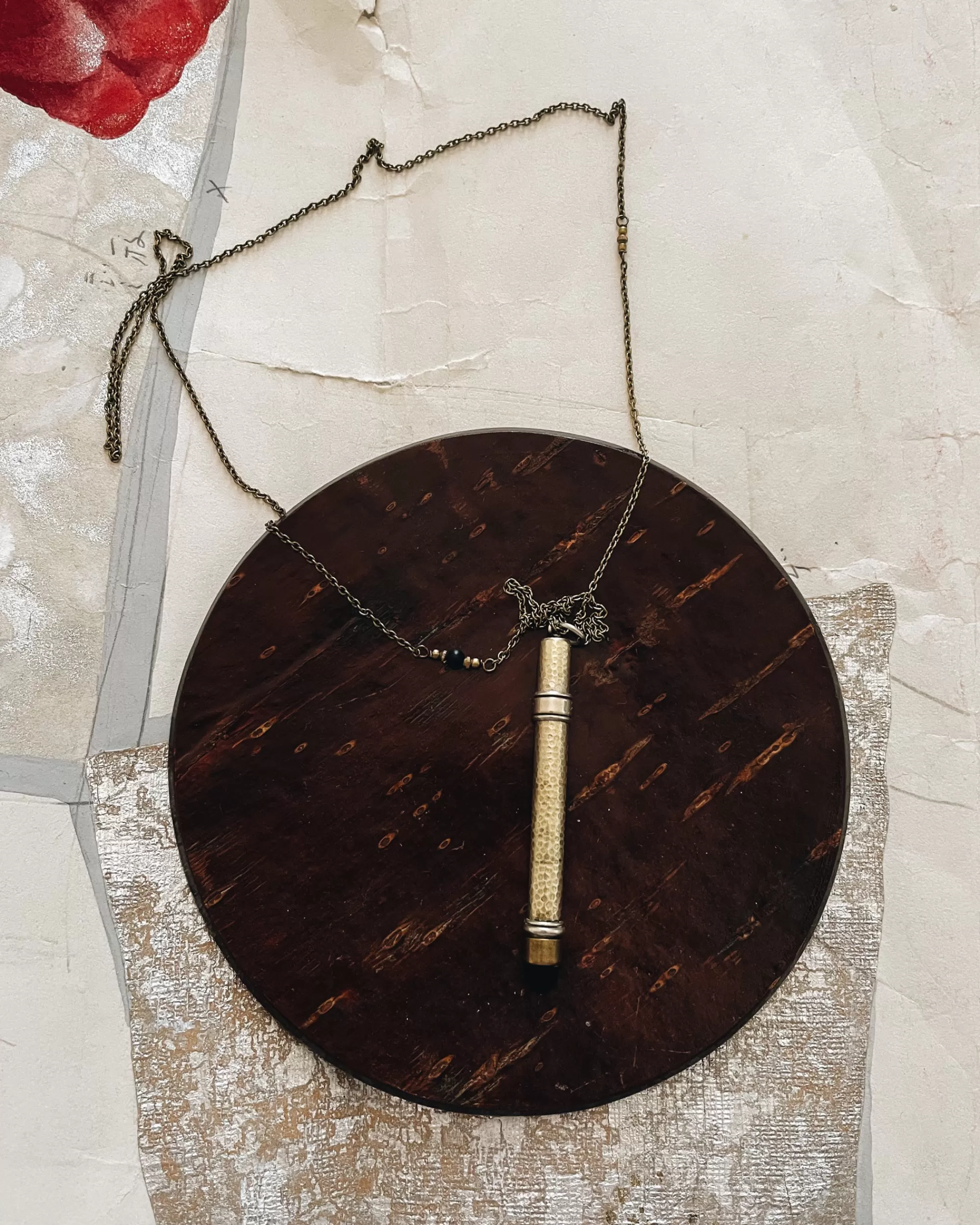 tabito : Collier En Laiton Avec Pendentif Stylet En Laiton Chrome Online