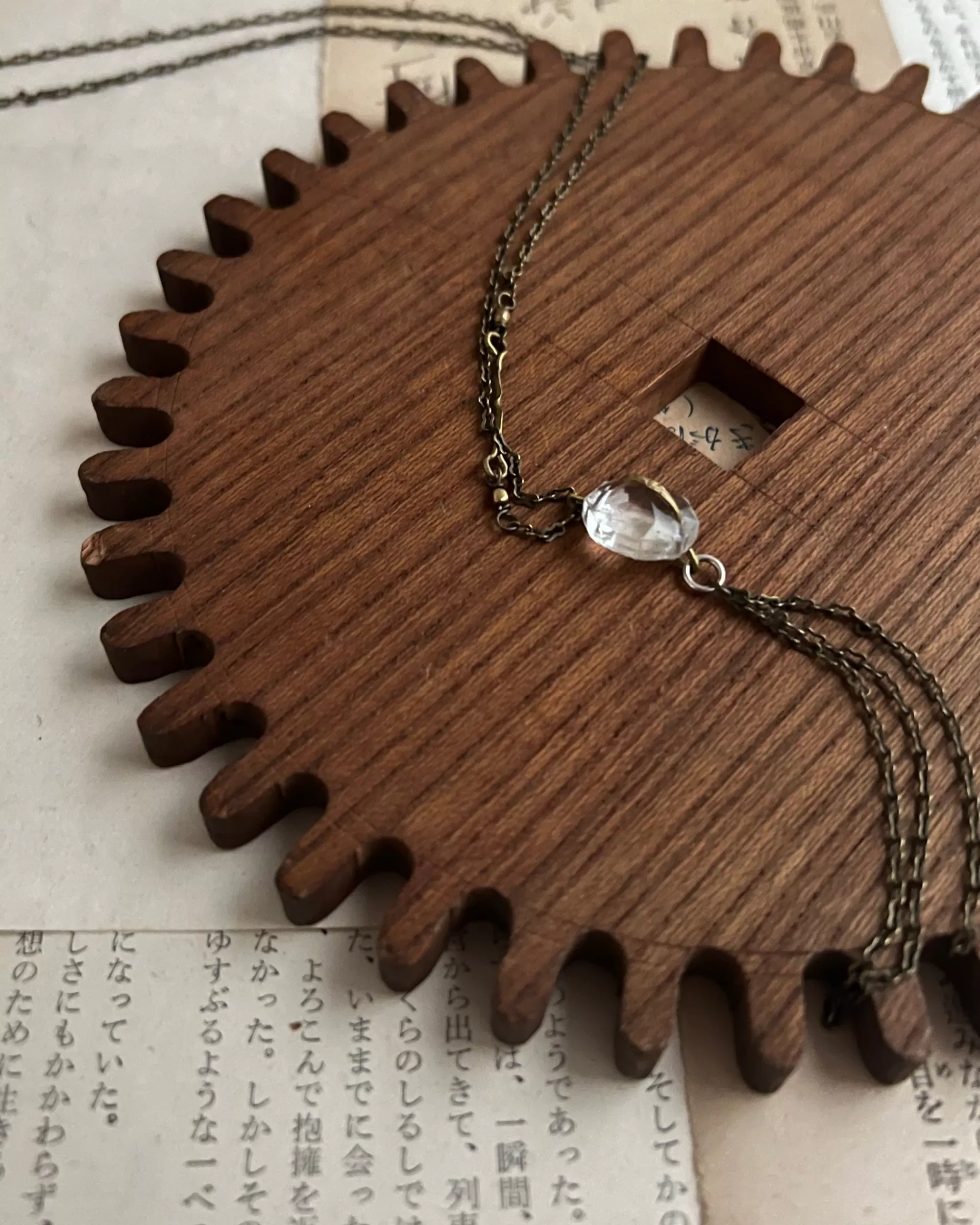 tabito : Collier Vintage En Laiton Et Verre Lustre Best Sale