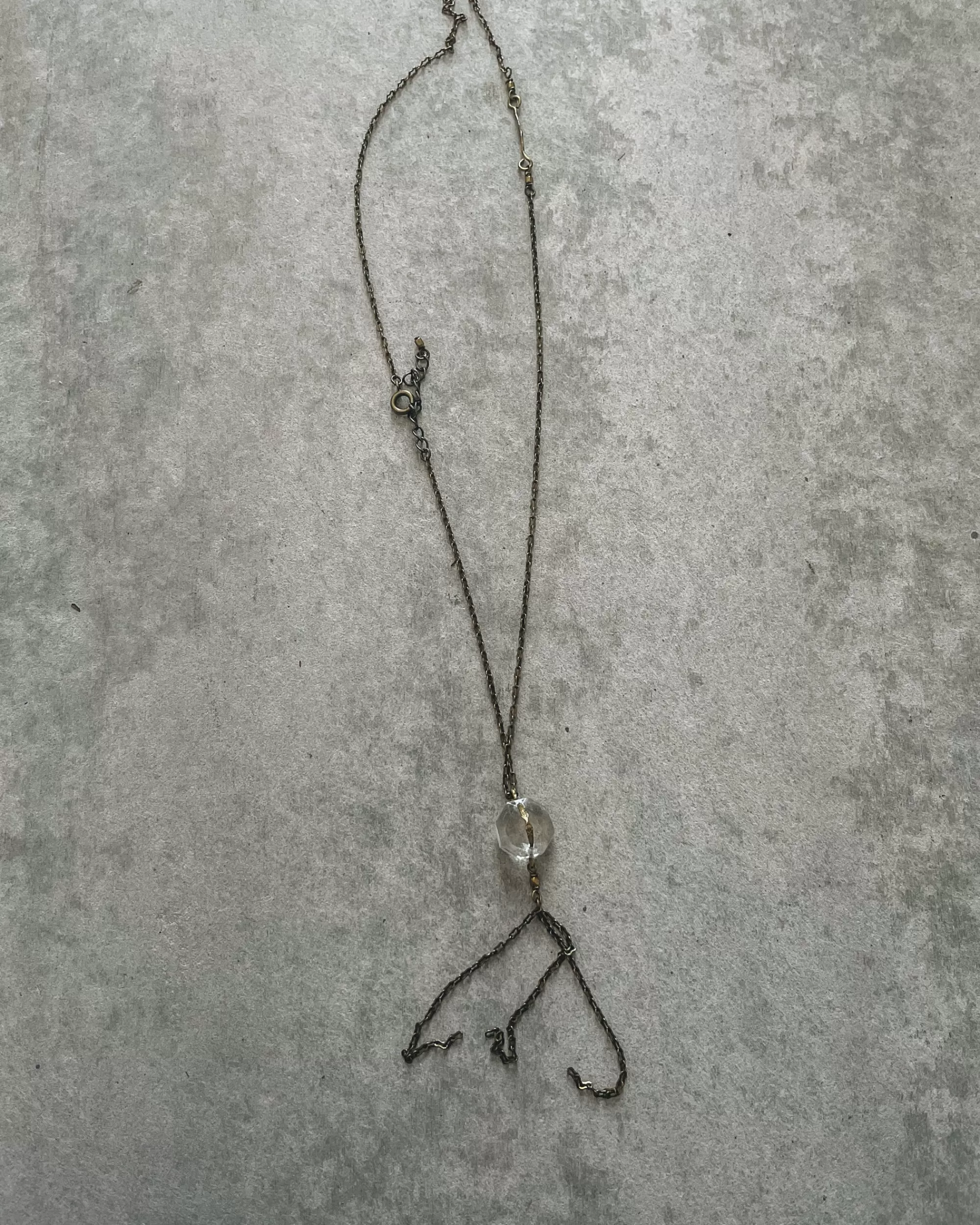 tabito : Collier Vintage En Laiton Et Verre Lustre Best Sale
