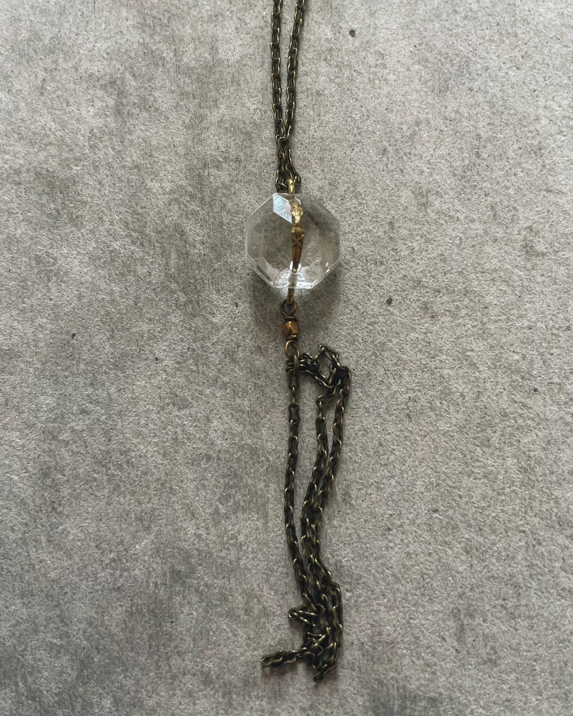 tabito : Collier Vintage En Laiton Et Verre Lustre Best Sale