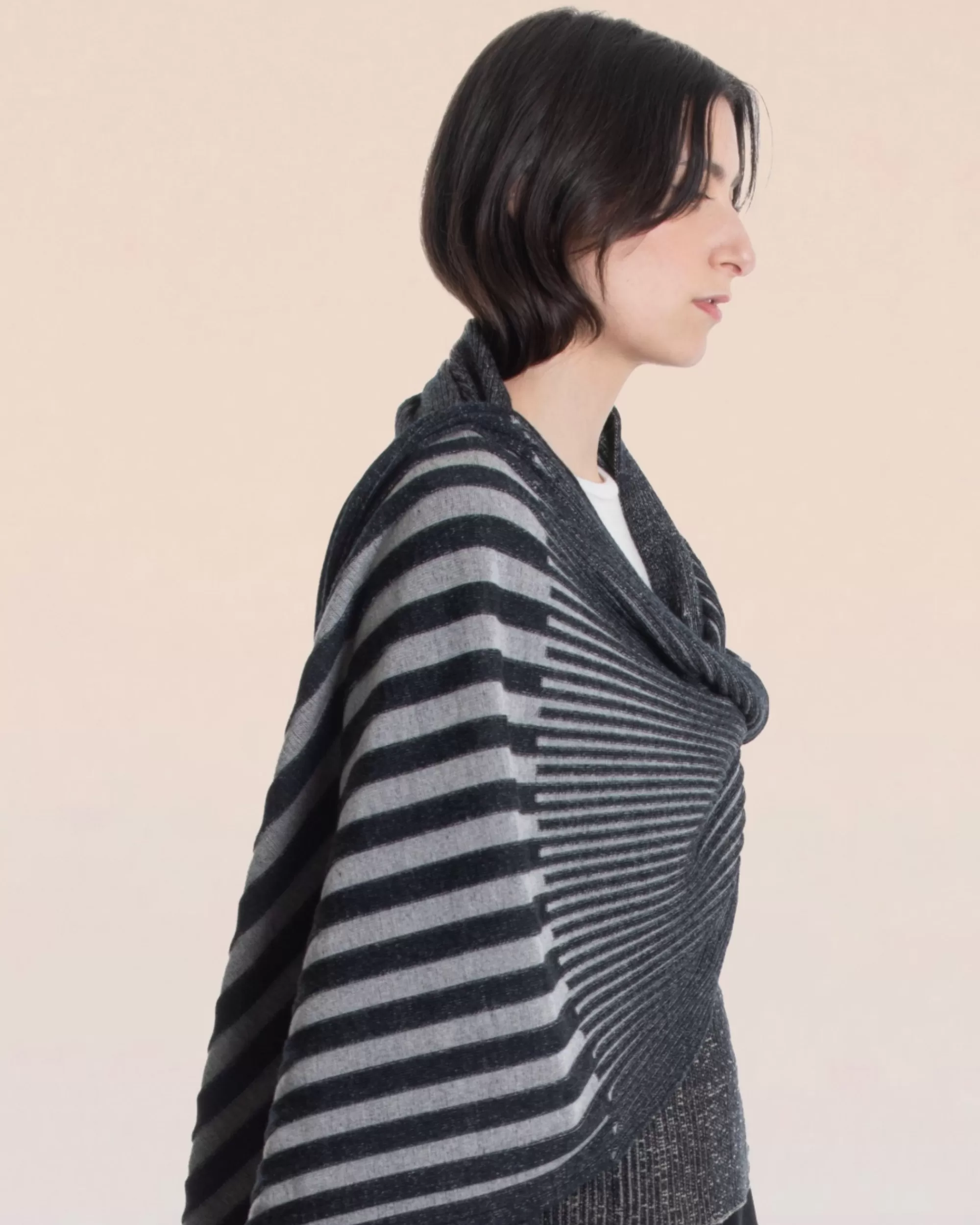 Teresa Liano : Chale Mia En Laine Cotelee Bicolore Fashion