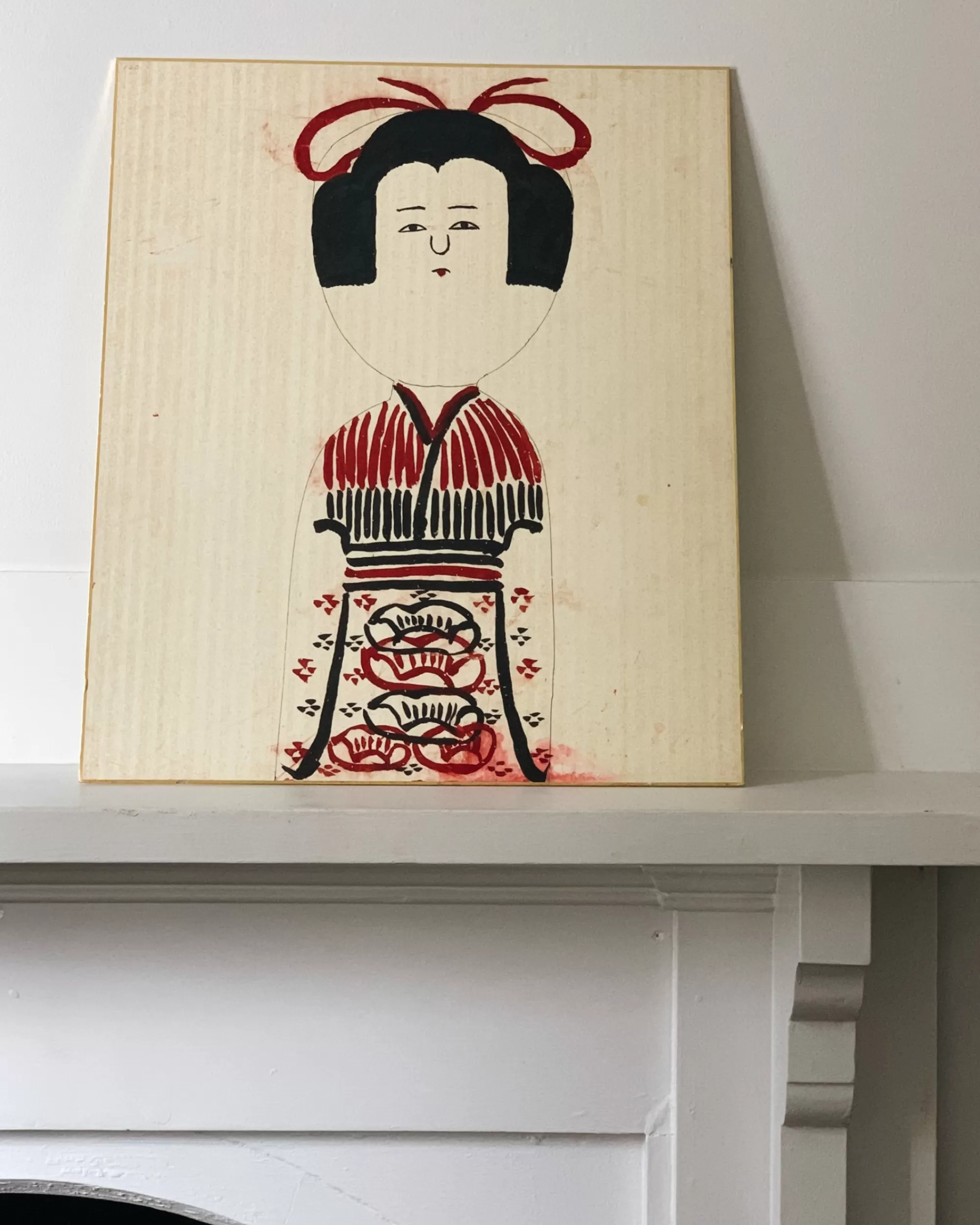 the maker Vintage Shikishi Kokeshi Peinture Grand Outlet